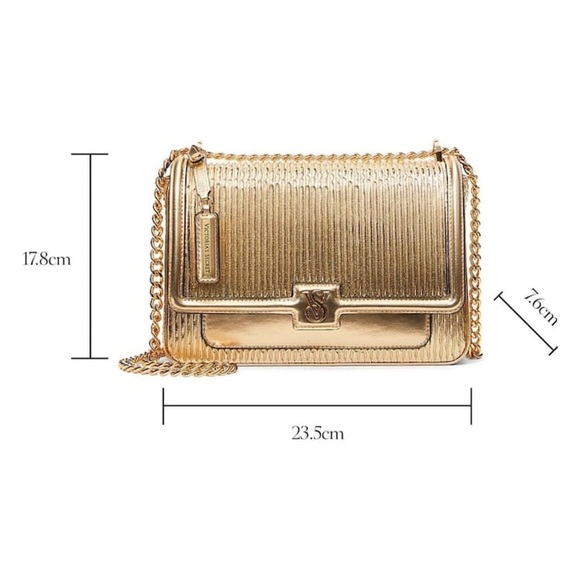 Victoria Secret Gold Designer Chain Shoulder Bag - Picture 3 of 10